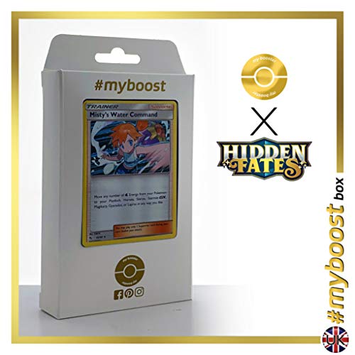 Misty's Water Command (Idrocontrollo di Misty) 63/68 Holo - #myboost X Sun & Moon 11.5 Hidden Fates - Box di 10 Carte Pokémon Inglesi