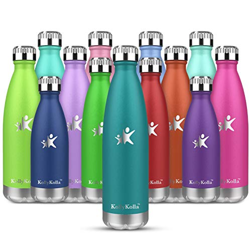 KollyKolla Bottiglia Acqua, Borraccia Termica in Acciaio Inox 350ml, Bottiglia Bambini Isolamento Sottovuoto a Doppia Parete, Bottiglia Sports Senza BPA per Escursionismo, Yoga, Bicicletta, Scuola