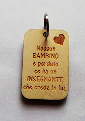 PORTACHIAVI fine anno scolastico Idea regalo maestra e insegnante PORTACHIAVE in legno Originale e personalizzabile con frase