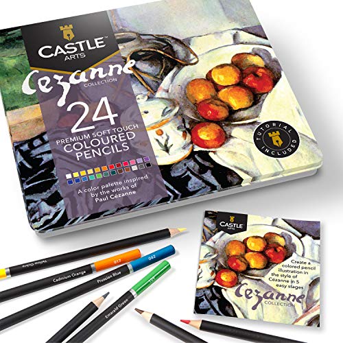 Castle Arts, set di 24 matite colorate Ispirato da Cezanne... Colorazione perfetta, schizzi, set matite da disegno