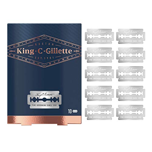 King C. Gillette Lamette di Ricambio per Rasoio di Sicurezza da Uomo, Confezione con 10 Lamette, le Ottime Lame di Gillette in Acciaio Inossidabile