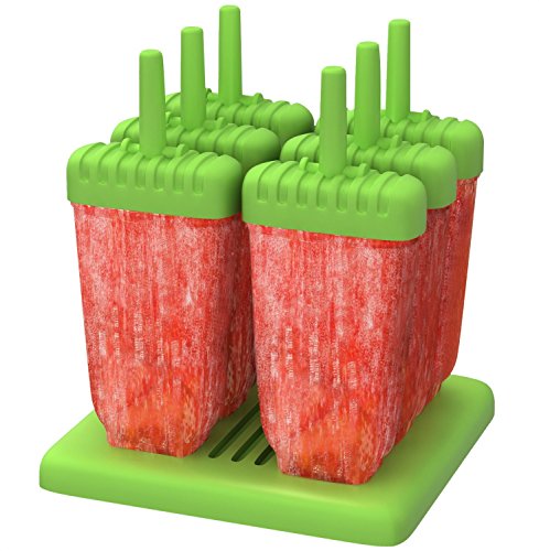 Homiu Popsicles molds Stick Features DIY You Are Easy to Clean Includes Drip Tray Dishwasher And Freezer Safe Create Your Own (Verde)
