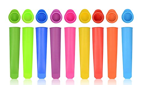 iNeibo Ghiaccioli Stampo, Set di 10 Formine per Ghiaccioli, Stampi Ghiaccio in Silicone Stampo per Ghiaccioli - Set di Stampi Ghiaccio in Silicone (10 Colore)