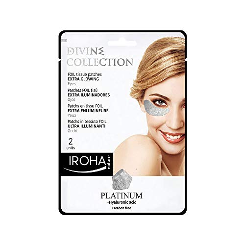 Iroha Nature Patch Foil per Occhi Divine, Extra Illuminanti, con Platino e Acido Ialuronico, 1 usi.