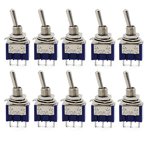 Aussel 10 pezzi AC 125V 6A ON-ON 3 Pin 2 Position Mini Toggle Switch per Arduino