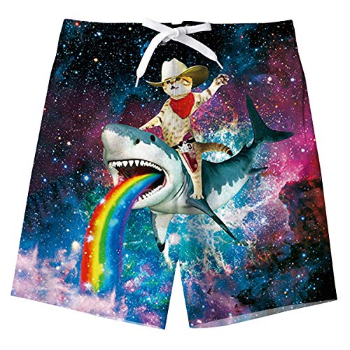 Spreadhoodie Pantaloncini da Surf per Bambini Costumi da Bagno Tronco da Bagno Carina Gatta Divertente Pantaloncini da Bagno Pantalone Estivo da Spiaggia 12-14 Anni