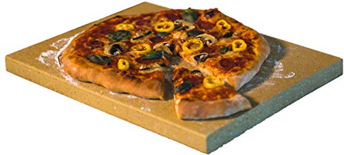 Pietra per pizza, rettangolare, per forno e griglia, 40 x 30 x 3 cm, in argilla refrattaria massiccia, adatta per alimenti, utilizzabile come pietra per il pane e per le pizze, qualità professionale