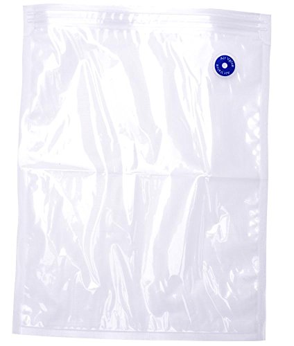 culinario Dr. Save - Confezione da 10 sacchetti in plastica con valvola a doppia chiusura per sottovuoto, 27 x 35 cm, riutilizzabili, ermetici, trasparenti