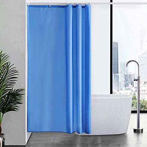 Furlinic Tende Doccia Anti-Muffa Tessuto in Poliestere Blu Tende Doccia Angolare Impermeabile Lavabile Tenda Vasca da Bagno con 8 Ganci Tenda Doccia 120x200cm.