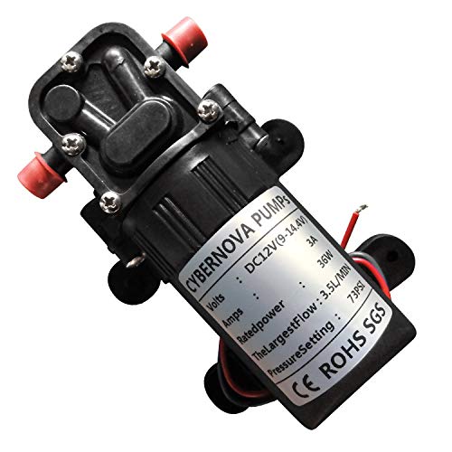 CYBERNOVA DC12V 73PSI 3.5L / m Pompa Acqua autoadescante ad Alta Pressione con diaframma ad Alta Pressione con Fascette stringitubo Azienda agricola/Giardinaggio/Agricoltura/Pulizia Veicoli (5206)