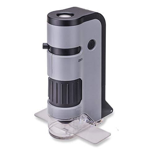 Carson Microflip 100 – 250 x LED Illuminato microscopio Tascabile con Smartphone Digiscoping Adattatore Clip