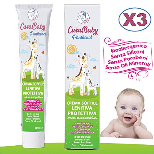 PASTA LENITIVA - 3 Pezzi - EMOLLIENTE PANTENOLO OSSIDO zinco E CALENDULA PER BIMBI – Originale Cura Farma - tipo Bepanthenol