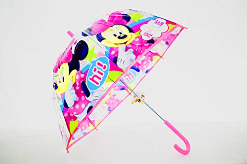 Minnie Mouse Ombrello Trasparente Campana 48 cm Manuale Campeggio e Trekking Bambini Ragazzi Unisex, Multicolore (Multicolore), Taglia Unica