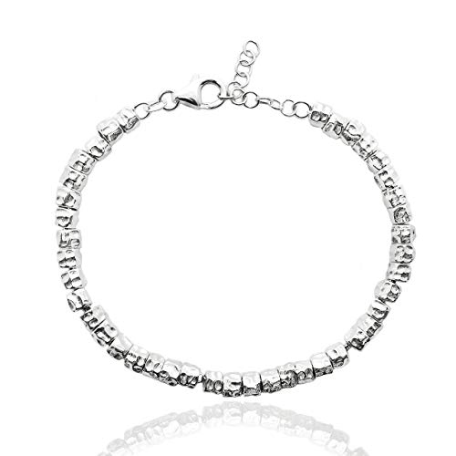 BRACCIALE UOMO DONNA in ARGENTO 925 con GRANELLI pepite martellate,REALIZZATO SU MISURA, completo di SCATOLA pacchetto REGALO e panno per PULIZIA Gioielli jewels.