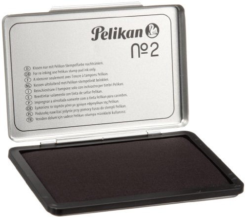 Pelikan 331777 Cuscinetto Inchiostrato, per Timbri, Colore Nero e Metallo, 70 x 110 mm, Dimensione Medium/Medio