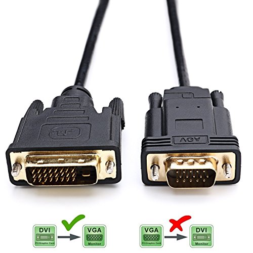 Active DVI a VGA, YIWENTEC DVI 24 + 1 DVI-D maschio a VGA maschio con chip cavo adattatore convertitore per PC DVD monitor HDTV 2 m Nero