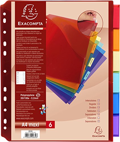 Exacompta 4834E Divisori e Segnaletica, 30x23.5 cm, Multicolore