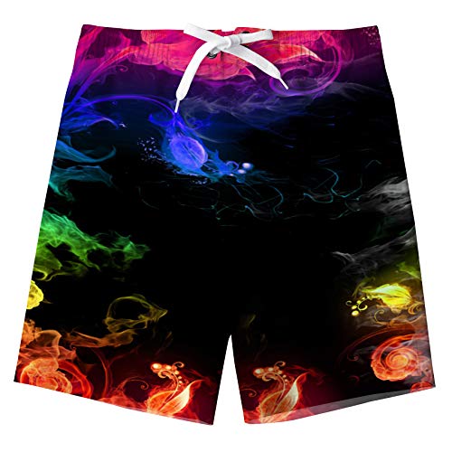 Fanient Costume da Bagno per Ragazzi Cool Fumo colorato Nuoto Boxer per Lo Sport Abbigliamento Casual per la Scuola