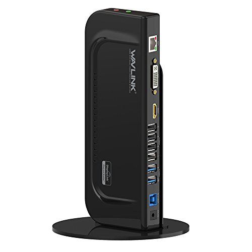 WAVLINK USB 3.0 Universal docking station con due uscite video (DVI, VGA o HDMI) per Laptop/Pc o Mac (Gigabit Ethernet, Audio e Input ausgangsbuc,2 USB3.0 e 4 porte USB 2.0 porte)