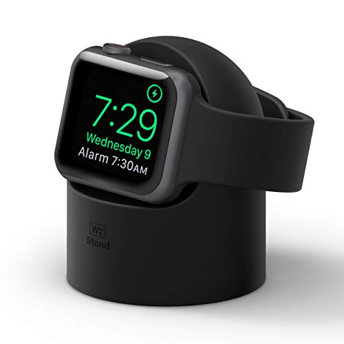 Elago W2 Supporto W2 Stand Compatibile con Apple Watch SE/Serie 6 (2020) / Serie 5 / Serie 4 / Series 3 / Series 2 / Series 1 / 44mm / 42mm / 40mm / 38mm - Stand Notturno, Gestione Cavi (Nero)