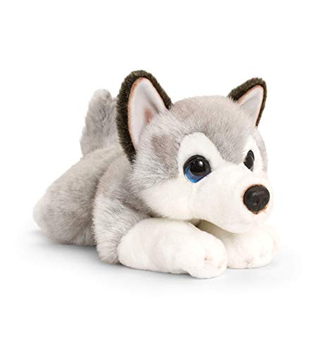 Keel Toys SD2521 - Peluche a forma di cucciolo, colore: Grigio, Bianco
