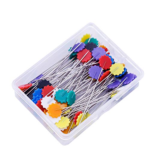 Healifty Spilli da Sarta con Testa Forma Fiori Spilli per Quilting Perni Testa Artigianato Cucito Fai da Te 50 Pezzi (Multicolore)