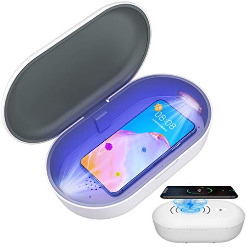 Tooklanet Sterilizzatore UV Caricabatterie Wireless Telefono Cellulare Scatola Multifunzione per Disinfezione Scatola Sterilizzatore per Orologi Occhiali