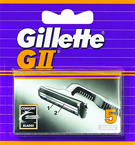 Gillette GII Lame Comfort da uomo intercambiabili, confezione da 5, Lamette di Ricambio, facili da sostituire