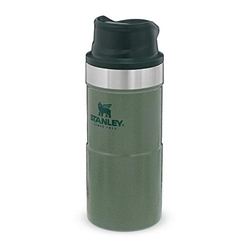 Stanley The Legendary Classic Vacuum Trigger-Action Travel Mug .35L Hammertone Green 18/8 Stainless Steel Double-Wall Vacuum Insulation Water Bottle Leakproof Dishwasher Safe Naturally Bpa-Free