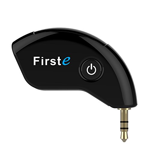 FirstE Trasmettitore Bluetooth Adattatore, Wireless Bluetooth Trasmettitore Portatile per TV e Dispositivi Audio AUX 3,5 mm Abbinato a 2 Cuffie Bluetooth/Dongle Bluetooth, trasmissione musicale A2DP