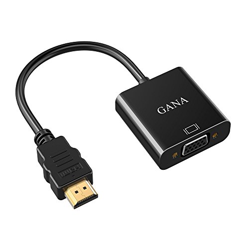 Adattatore HDMI a VGA,GANA Placcato oro 1080P HDTV Convertitore HDMI a VGA con Cavo di Uscita Audio da 3,5 mm e Cavo di Alimentazione Micro USB