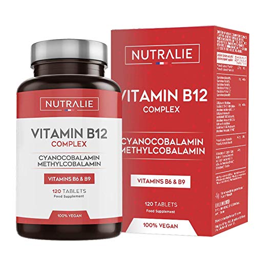 Vitamina B12 Vegana 2000mcg Cianocobalamina e Metilcobalamina | Alta Potenza senza Aggiunte | Formazione di Globuli Rossi e Stanchezza Ridotta con Vitamina B9 e B6 | 120 Compresse Vegetali Nutralie
