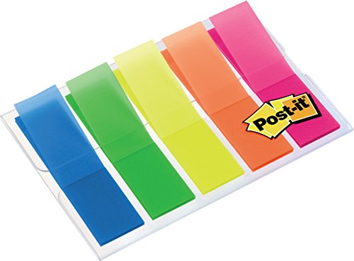 Post-it 5000 Miniset Full Colour 100 Segnapagina, Mini, 100 Pezzi, Giallo/Blu/Verde/Arancione/Rosa