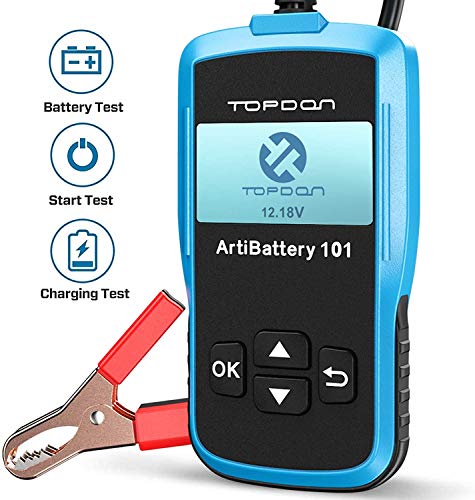 TOPDON ArtiBattery AB101 Tester Batteria 12V Analizzatore Digitale 100-2000 CCA Alternatore Strumento di Scansione Sistema di Avviamento e Ricarica per Auto SUV e Camion Leggeri