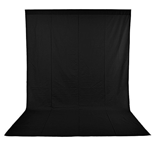 Neewer 1.8×2.8m Photo Studio 100 Percent Pure Muslin Collapsible Backdrop Background for Photography, Video and Television (Background Only) – Black