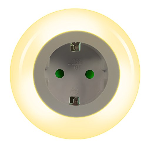 Emotionlite Luce Notturna LED con Sensore Crepuscolare Luce Notturna Integrato in Zoccolo Indicatore Modalità D'illuminazione 0.6W 3 Colori (Verde, Blu, Bianco) Intercambiabile Max.3680W(1 pacco)