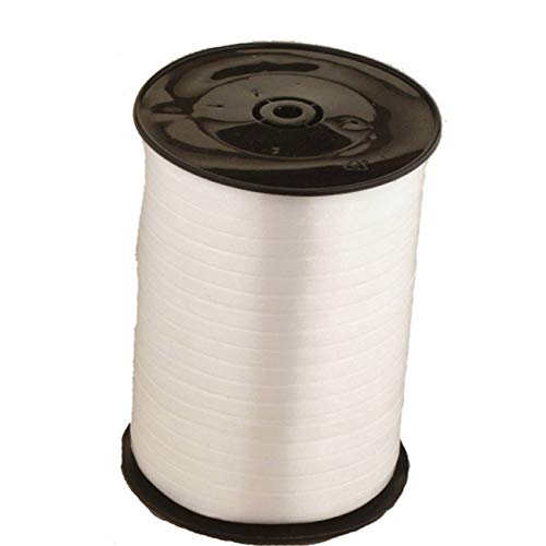 Curling Ribbon & Satin Tying Ribbon-500 m x 5 mm Nastro per Palloncini, Bianco, Confezione da 1, CR1001