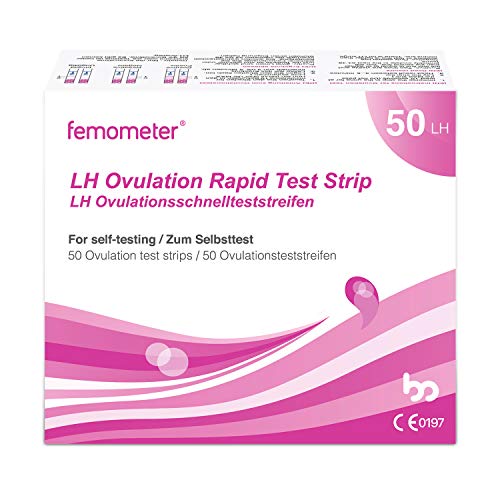 Femometer 50 x test ovulazione, Combinato con app (iOS & Android), Monitoraggio Attendibile del Ciclo e del Periodo Fertile, 50 test di ovulazione