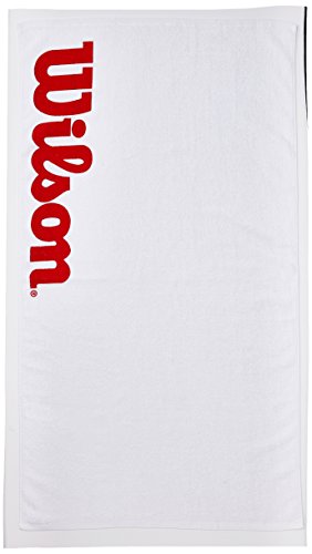 Wilson WRZ540, Asciugamano Sportivo Unisex-Adulto, Bianco/Rosso, 120 x 60 cm