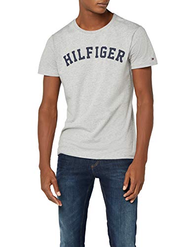 Tommy Hilfiger SS Tee Maglietta con Logo, Grigio (Grey Heather 004), Small Uomo