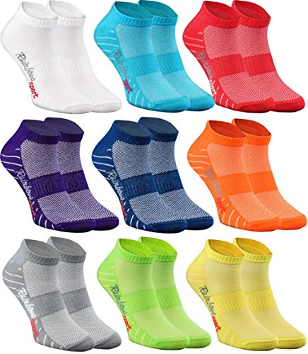 Rainbow Socks - Donna Uomo Calze Sportivi di Cotone - 9 Paia - Multicolore - Taglia 39-41