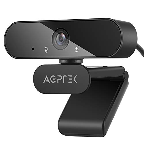 AGPTEK Webcam 1080P Full HD con Microfono e Treppiedi, USB Webcam per PC Mac Laptop Desktop con Clip Regolabile Telecamera per Streaming,Conferenza,Studio,Videochiamate,Giochi