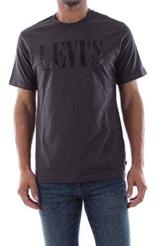 Levi's Relaxed Graphic Tee T-Shirt, Grigio (90's Serif Logo Forged Iron 0045), Medium Uomo