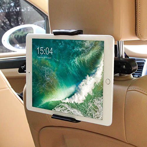 POOPHUNS Compatibile con Tablet e iPad Universale, Supporto Tablet Poggiatesta Auto Regolabili Dimensioni Diverse, Supporto Tablet Auto 360 Gradi di Rotazione Porta Tablet Auto Sedili Posteriori