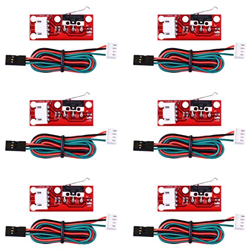 Kuman meccanico riscontro finecorsa con cavo per stampante 3D RepRap Prusa Mendel CNC per Arduino Mega 2560 rampe 1.4 (confezione da 6) KB01