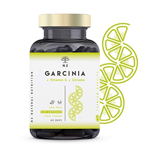 Garcinia Cambogia Extra Forte Pura HCA 60% Integratori per Dimagrire Blocca Fame Soppressore Appetito | Brucia Grassi Naturale Termogenico Vitamina C Cromo | 120 Capsule VEGANO CE N2 Natural Nutrition