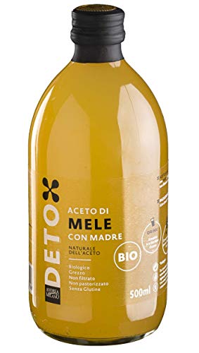 Aceto di Mele Biologico con Madre Non Filtrato Non Pastorizzato Deto Andrea Milano - 500 ml