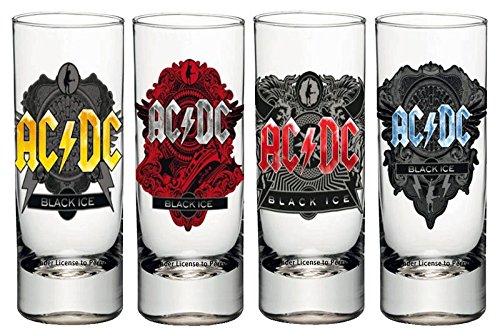 AC/DC sgac01 Bicchierini, Vetro, Trasparente, 4 x 4 x 10.5 cm
