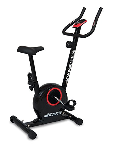 Movi Fitness MF598, Cyclette Magnetica Unisex – Adulto, Nero/Rosso, 82 x 44 x 115 cm