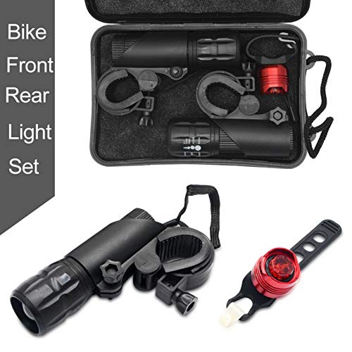 Maso CREE Q5 LED Luci della Bicicletta Zoomable Torcia Anteriore & Bicicletta Lampada Posteriore Set Acqua Materiale Torcia